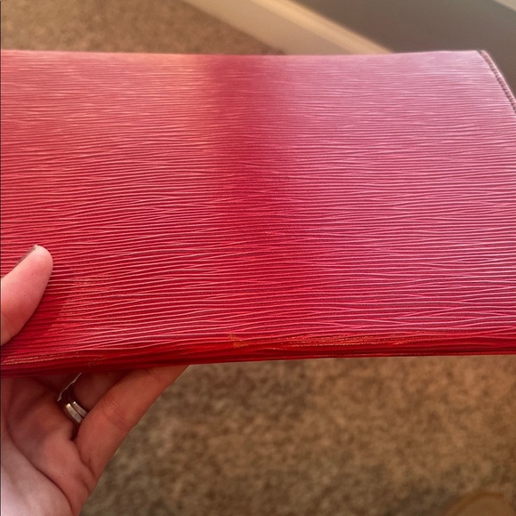 Louis Vuitton Vintage Red Jena Clutch with Gold Accent and Box - Picture 14 of 16